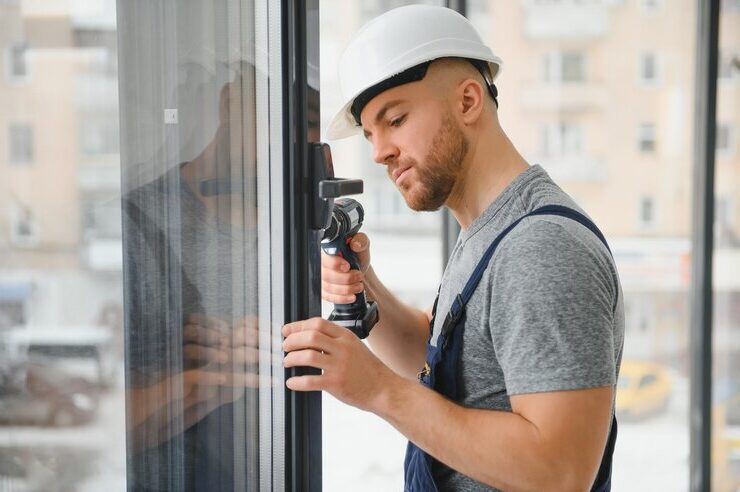 Window installation worker